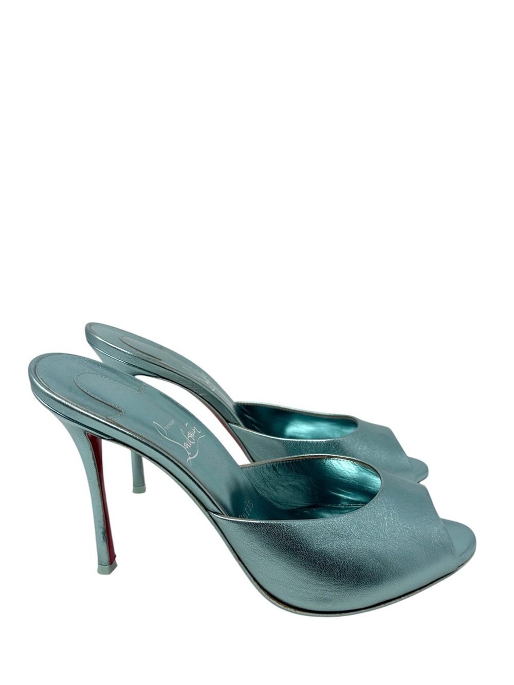Christian Louboutin Me Dolly Blue Bermuda Mules Sandals Pumps Size 39.5
